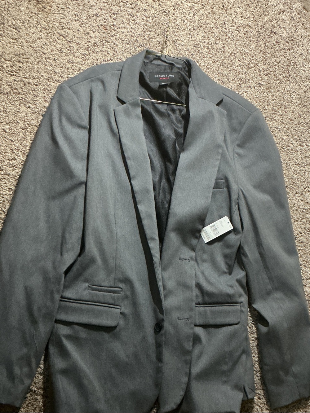 Structure Men's Dark Gray Single-Breasted Blazer